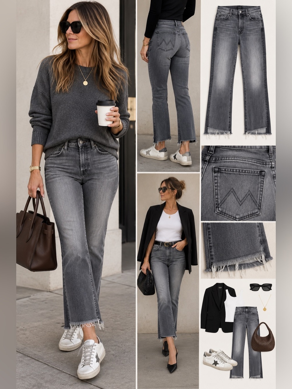 MOTHER The Insider Crop Step Fray Jeans Miss Moody Two Shoes Racer 25